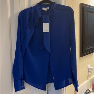 Beautiful blue Calvin Klein Blouse - small